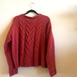 American Eagle Rust cable knit sweater